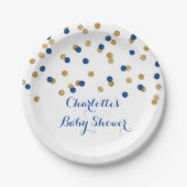 Het gouden Marineblauwe Bord van het Baby shower (Voorkant)