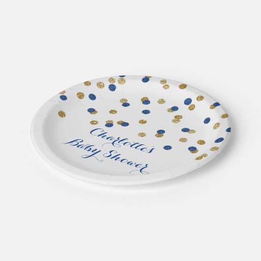 Het gouden Marineblauwe Bord van het Baby shower (Gekanteld)