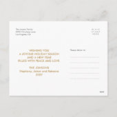 Het gouden Moderne Briefkaart van de Foto van de (Achterkant)