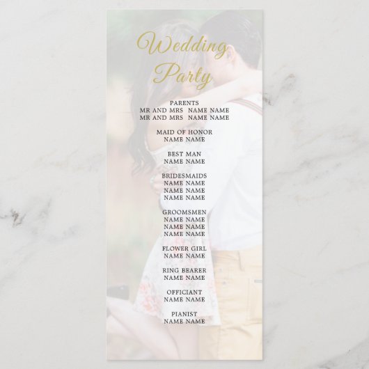 Het Gouden Moderne Programma van het Manuscript va Programmakaart (Achterkant)