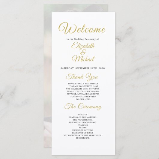 Het Gouden Moderne Programma van het Manuscript va Programmakaart (Voorkant / Achterkant)