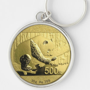 Het gouden muntstuk van de Panda Sleutelhanger