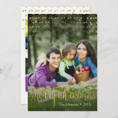 Het gouden Ontwerp van de Kerstkaart van het Stip (Voorkant / Achterkant)