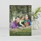 Het gouden Ontwerp van de Kerstkaart van het Stip (Staand voorkant)