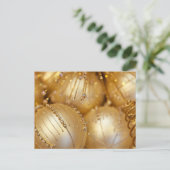 Het gouden Ornament van Kerstmis Feestdagenkaart (Staand voorkant)