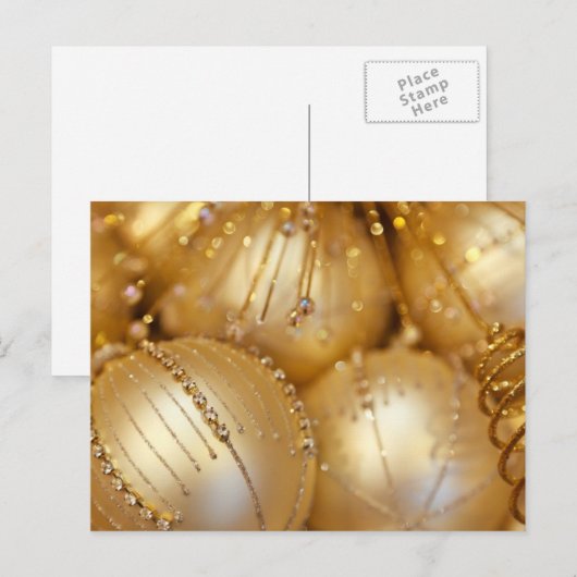 Het gouden Ornament van Kerstmis Feestdagenkaart (Voorkant / Achterkant)