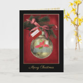 het gouden ornament van Kerstmis met Bijbel en Kaart (Gele Bloem)