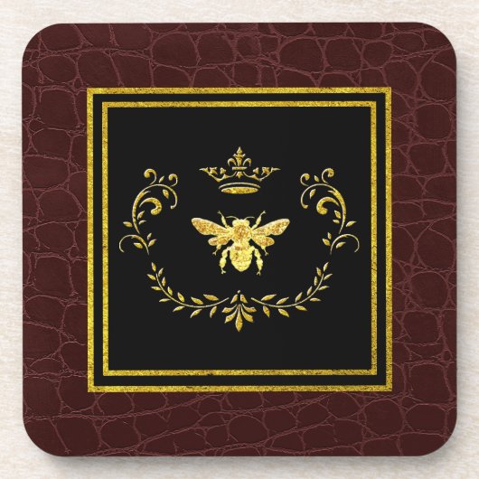 Het gouden Patroon van het Leer van de Kroon van Onderzetter (Voorkant)