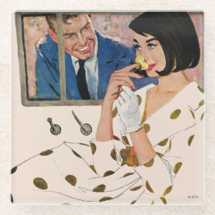 Het gouden Roos Glazen Onderzetter