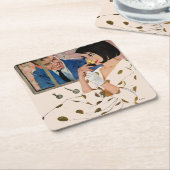 Het gouden Roos Kartonnen Onderzetters (Schuin)