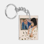 Het gouden Roos Sleutelhanger (Voorkant Links)