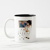 Het gouden Roos Tweekleurige Koffiemok (Links)