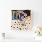 Het gouden Roos Vierkante Klok (Huis)