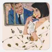 Het gouden Roos Vierkante Sticker (Voorkant)