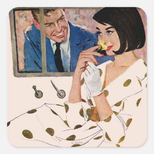 Het gouden Roos Vierkante Sticker (Voorkant)