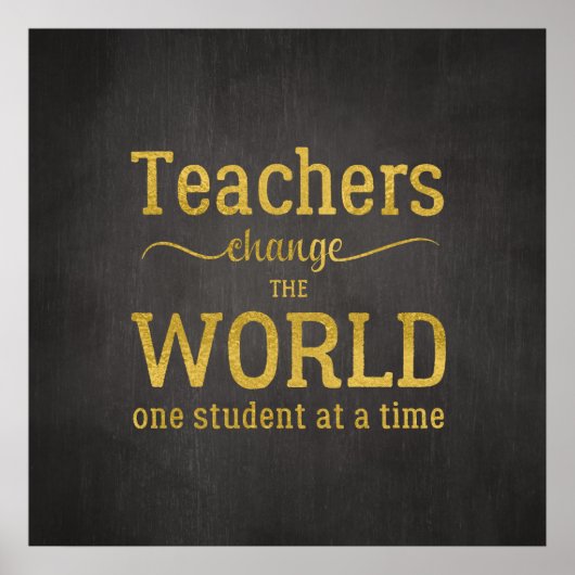 Het gouden script voor lerarentypografie citeert h poster (Voorkant)