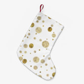 Het gouden Stip van de Confettien van Glam Bokeh Kleine Kerstsok (Voorkant (Hangend))