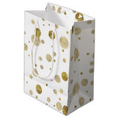 Het gouden Stip van de Confettien van Glam Bokeh Medium Cadeauzakje (Achterkant Gekanteld)