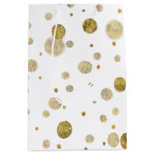 Het gouden Stip van de Confettien van Glam Bokeh Medium Cadeauzakje (Voorkant)