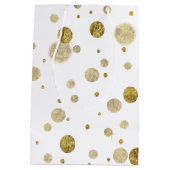 Het gouden Stip van de Confettien van Glam Bokeh Medium Cadeauzakje (Achterkant)