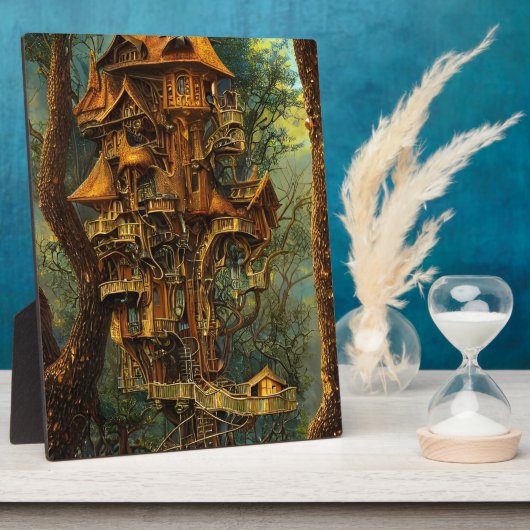 Het Gouden Treehouse | Fantasy Tabletop Fotoplaat (Zijkant)