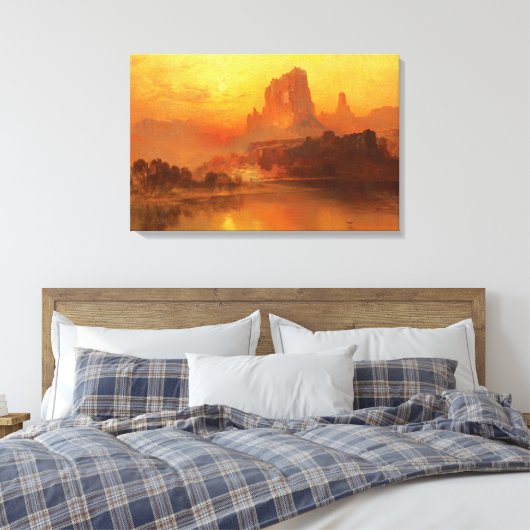 Het gouden uur, Moran, 1875 Canvas Afdruk (Insitu (Slaapkamer))