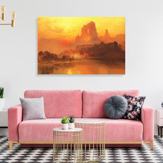 Het gouden uur, Moran, 1875 Canvas Afdruk (Insitu (Woonkamer))