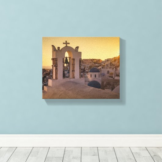 HET GOUDEN UUR VAN DE OIA CANVAS AFDRUK (Insitu (Houten vloer))