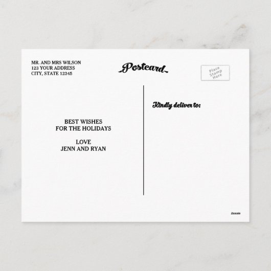 Het gouden Vrolijke en Gehuwde Briefkaart van de (Achterkant)