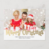 Het gouden Vrolijke Moderne Briefkaart van de Foto (Voorkant)