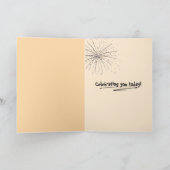 Het gouden vuurwerk van de verjaardag op zwarte kaart (Binnen)