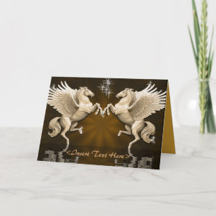 Het gouden Wenskaart van Bezinningen Pegasus Kaart