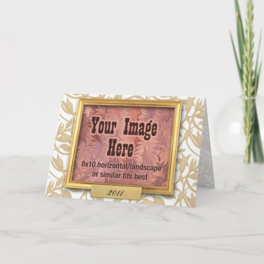 Het gouden Wenskaart van de Douane van het Lijst Feestdagen Kaart (Voorkant)