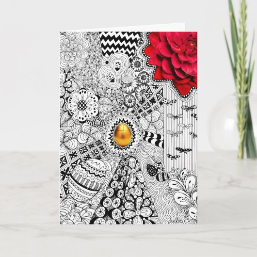 Het gouden Wenskaart van de rooster Feestdagen Kaart (Voorkant)