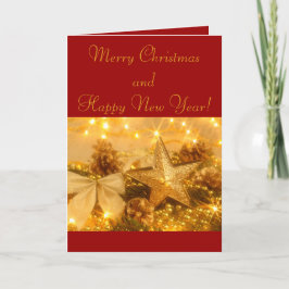 Het gouden Wenskaart van Kerstmis & van het Feestdagen Kaart