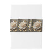 Het goudgerande witte roos kunstwerk uitnodigingen wikkel (Achterkant Voorbeeld)