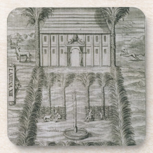 Het Gouverneur-paleis op het eiland Dominica (e Drankjes Onderzetter