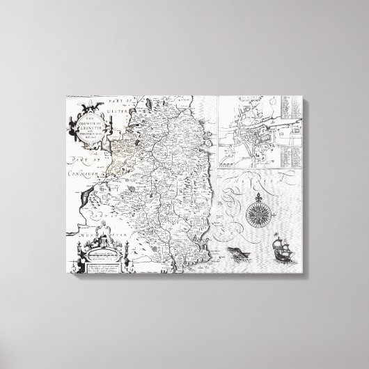 Het graafschap Leinster bij de stad Dublin Canvas Afdruk (Voorkant)