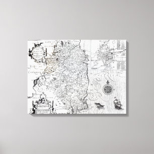 Het graafschap Leinster bij de stad Dublin Canvas Afdruk