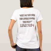 Het graf is leeg – Opstanding Bijbeltekst ontwerp T-shirt (Achterkant)