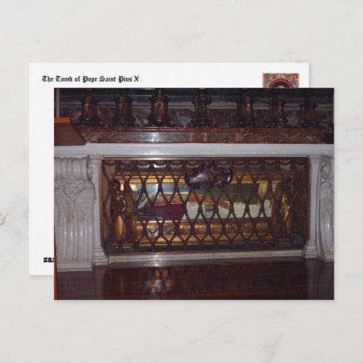 Het graf van paus Pius X Briefkaart (Voorkant / Achterkant)