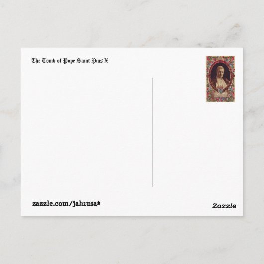 Het graf van paus Pius X Briefkaart (Achterkant)
