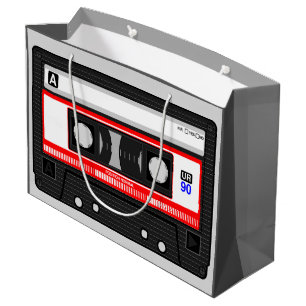 HET GRAFISCHE ONTWERP VAN HET CASSETTEBANDJE VAN LARGE CADEAUTASJE