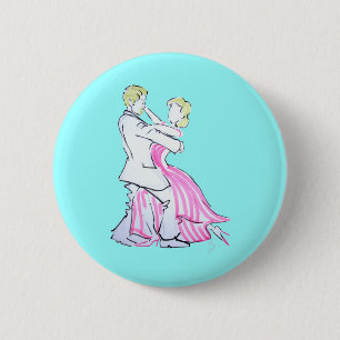 Het grafische ontwerp van Waltz Dancers Ronde Button 5,7 Cm