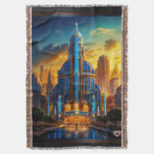 Het Grand Art Deco Blue Plaza paviljoen van Xzendo Deken (Voorkant Verticaal)