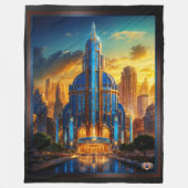 Het Grand Art Deco Blue Plaza paviljoen van Xzendo Fleece Deken (Voorkant)