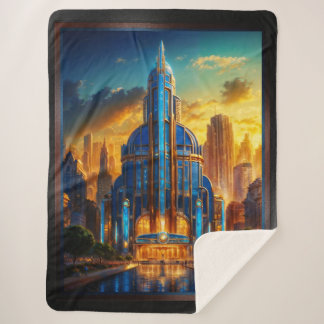 Het Grand Art Deco Blue Plaza paviljoen van Xzendo Sherpa Deken