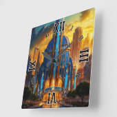 Het Grand Art Deco Blue Plaza paviljoen van Xzendo Vierkante Klok (Hoek)