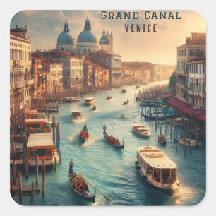 Het Grand Canal in Venetië Italië Reizen Vierkante Sticker