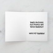 Het grappige 45ste Wenskaart van de Verjaardag Kaart (Binnen)